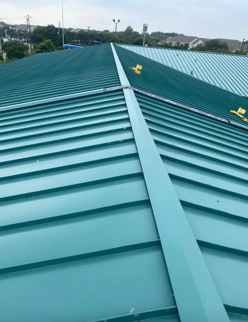 Green commercial metal roof ridge and valley for Metal Roof Repair in Linthicum